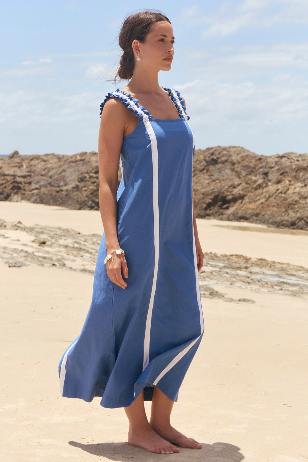 Claire Sun Dress in Yale Blue