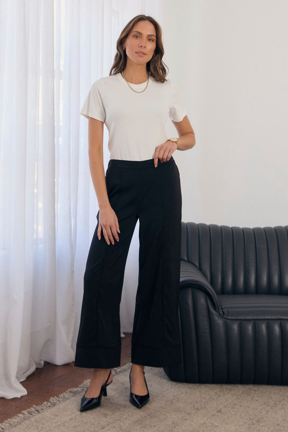 Cleo Wide Leg Pant in Black