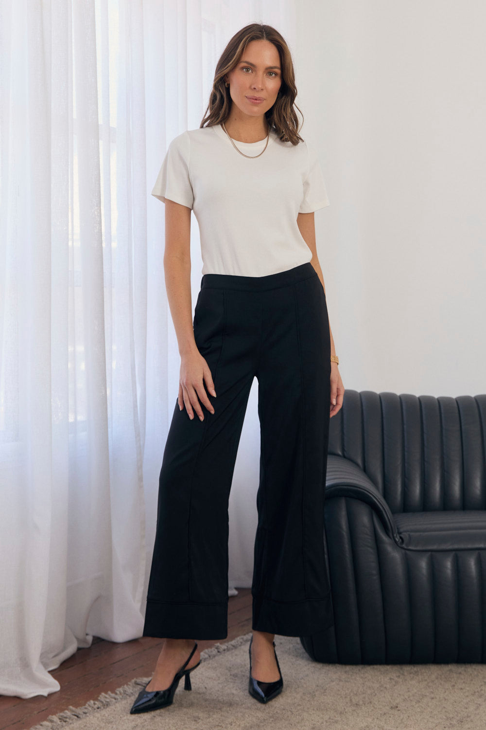 Cleo Wide Leg Pant in Black