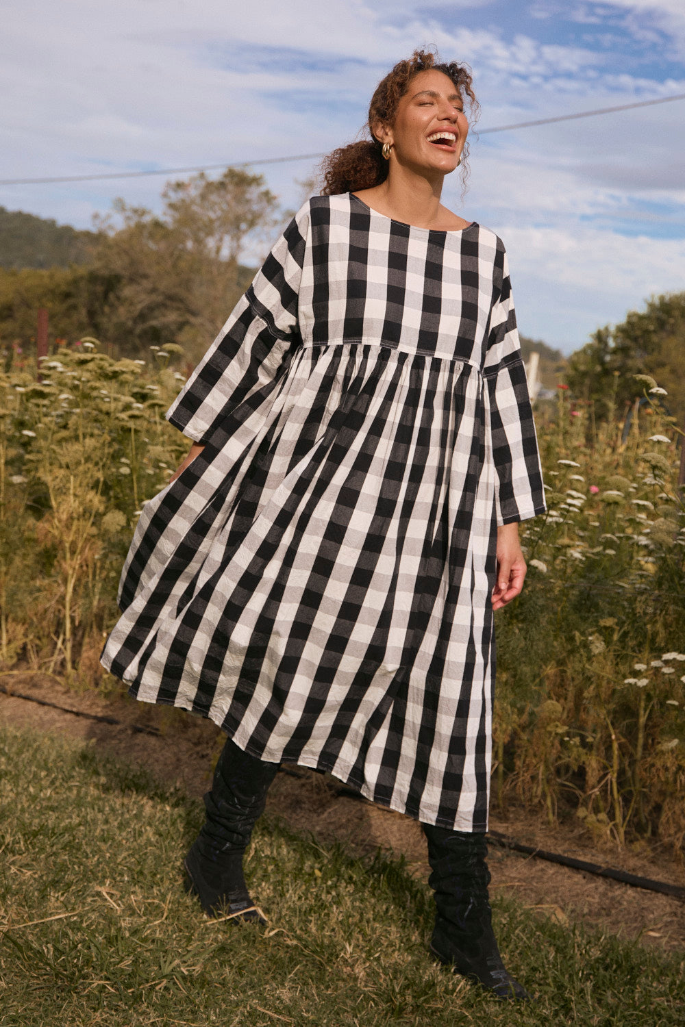 Coco Billow Dress in Gingham