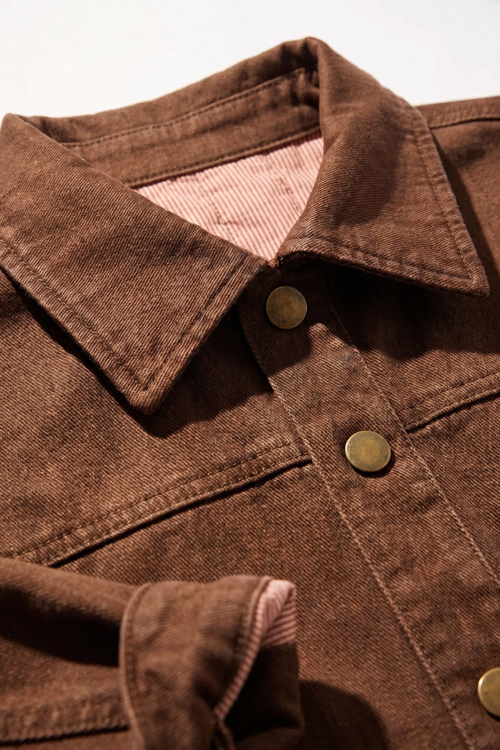 Denim Shacket in Chocolate