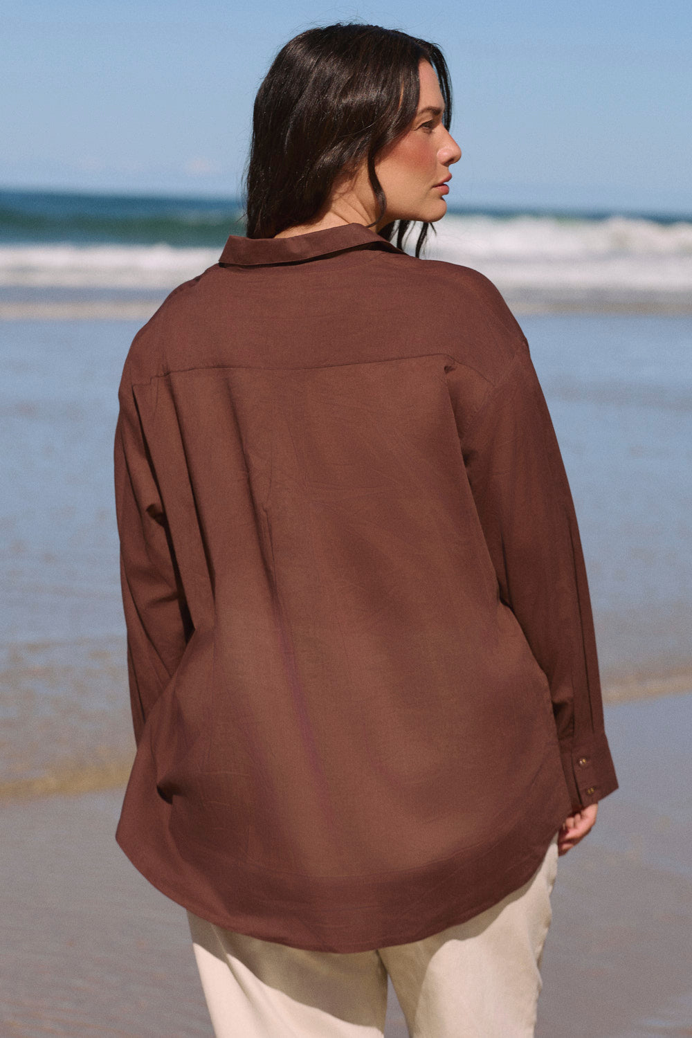 Raya Boxy Shirt in Chocolate