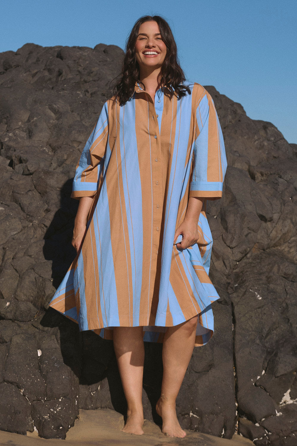 Jojo Swing Shirt Dress in Zephyr