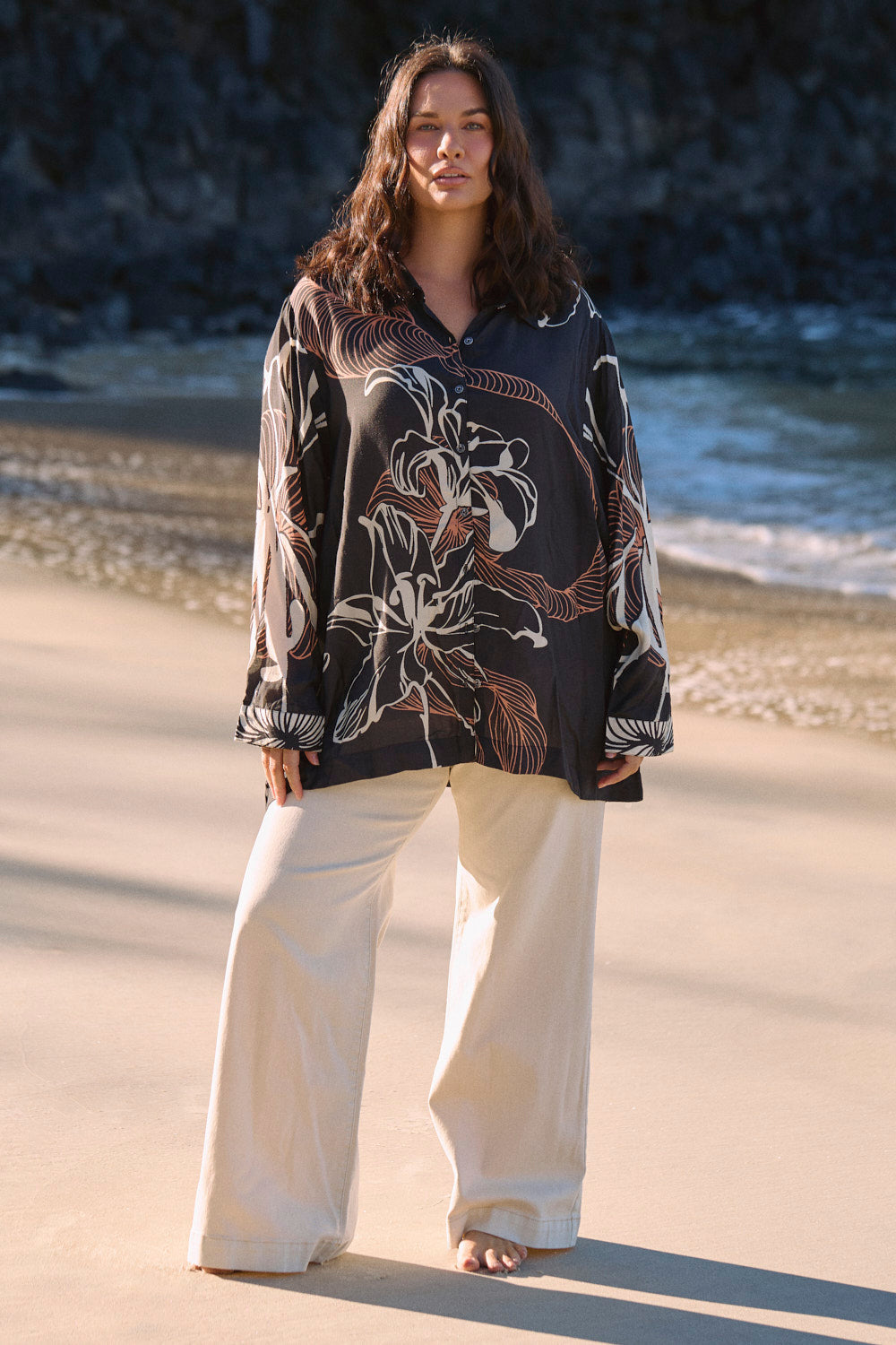 Jane Collared Shirt in Floral Terrain