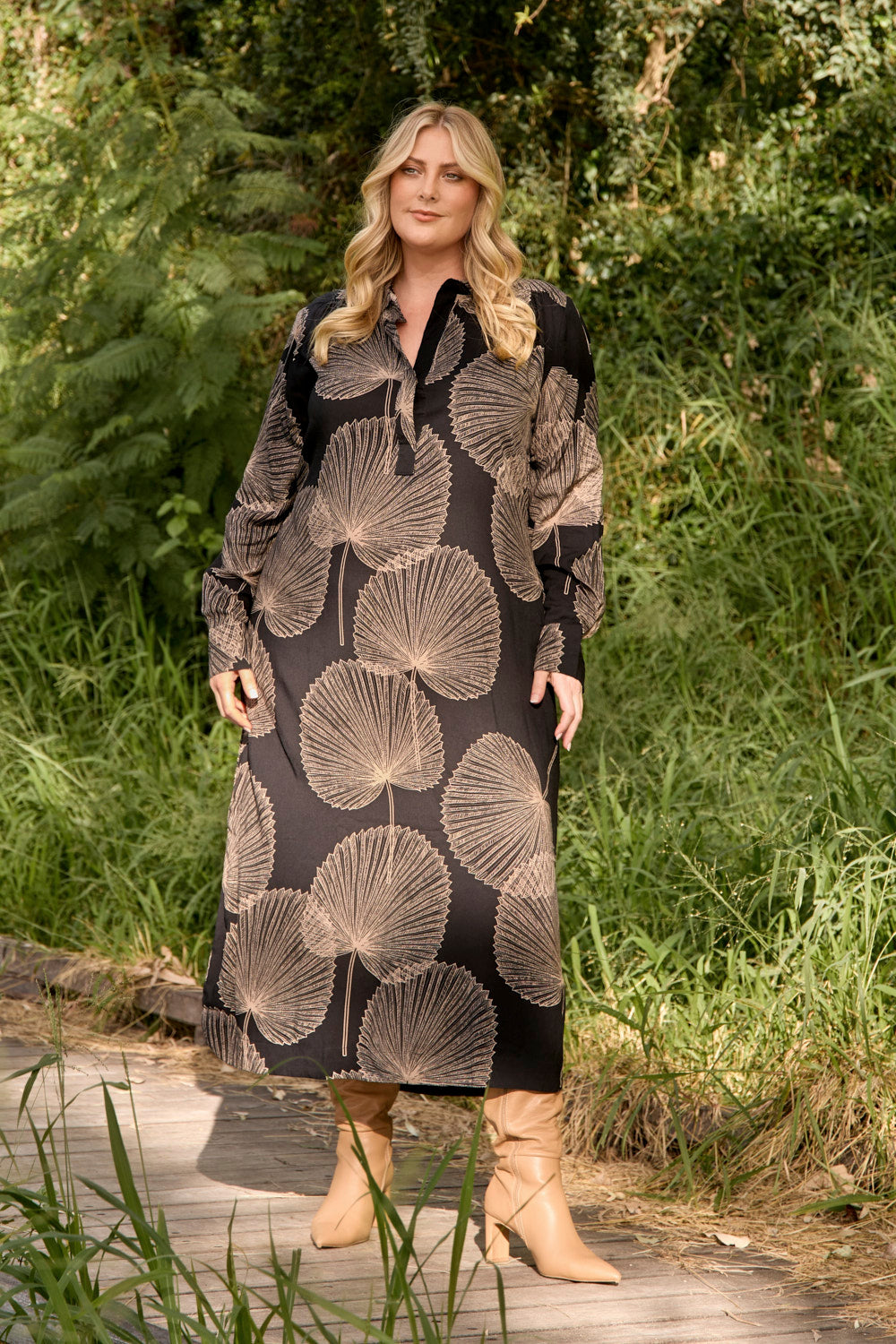 Ella Long Sleeve Dress in Winter Solstice
