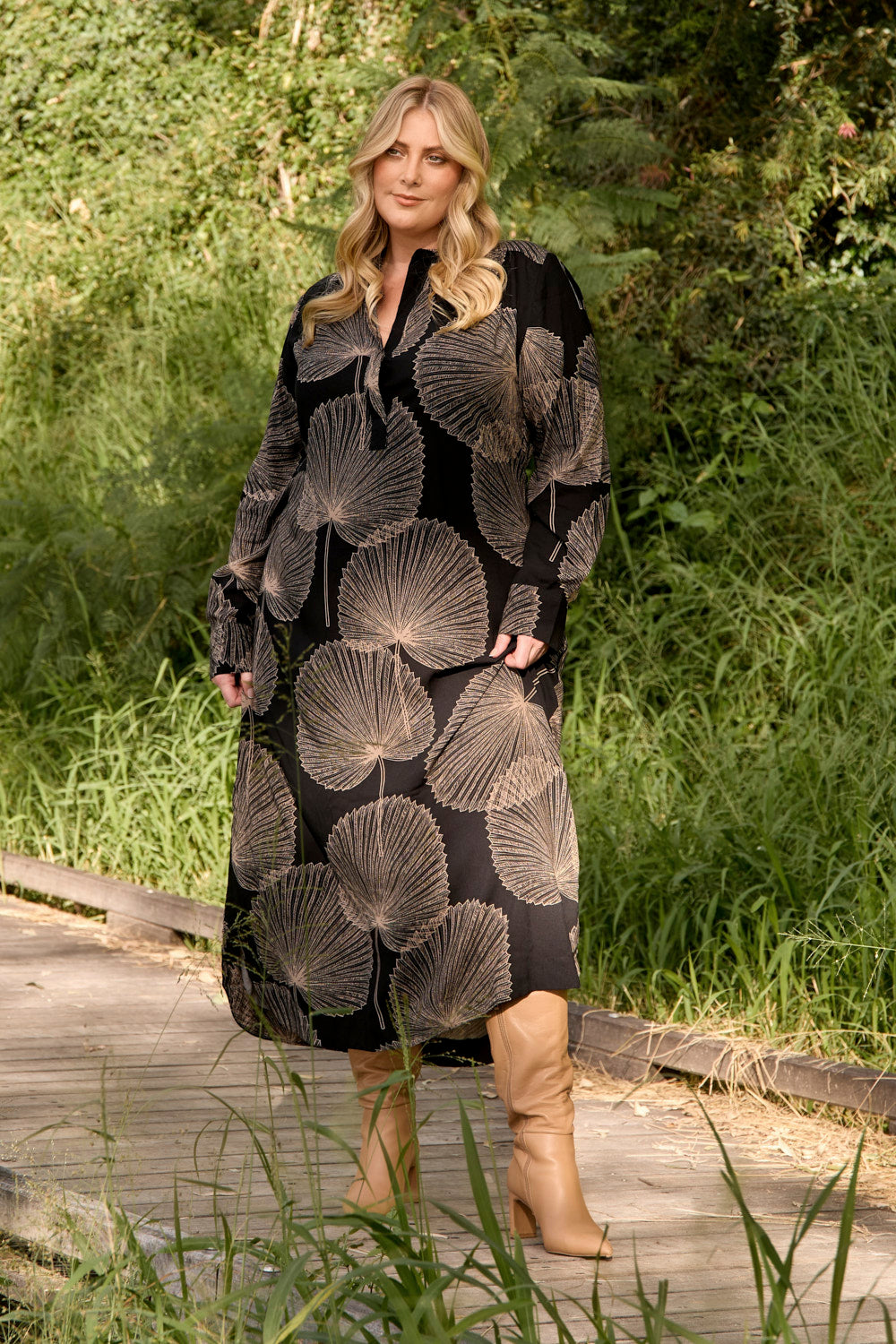 Ella Long Sleeve Dress in Winter Solstice