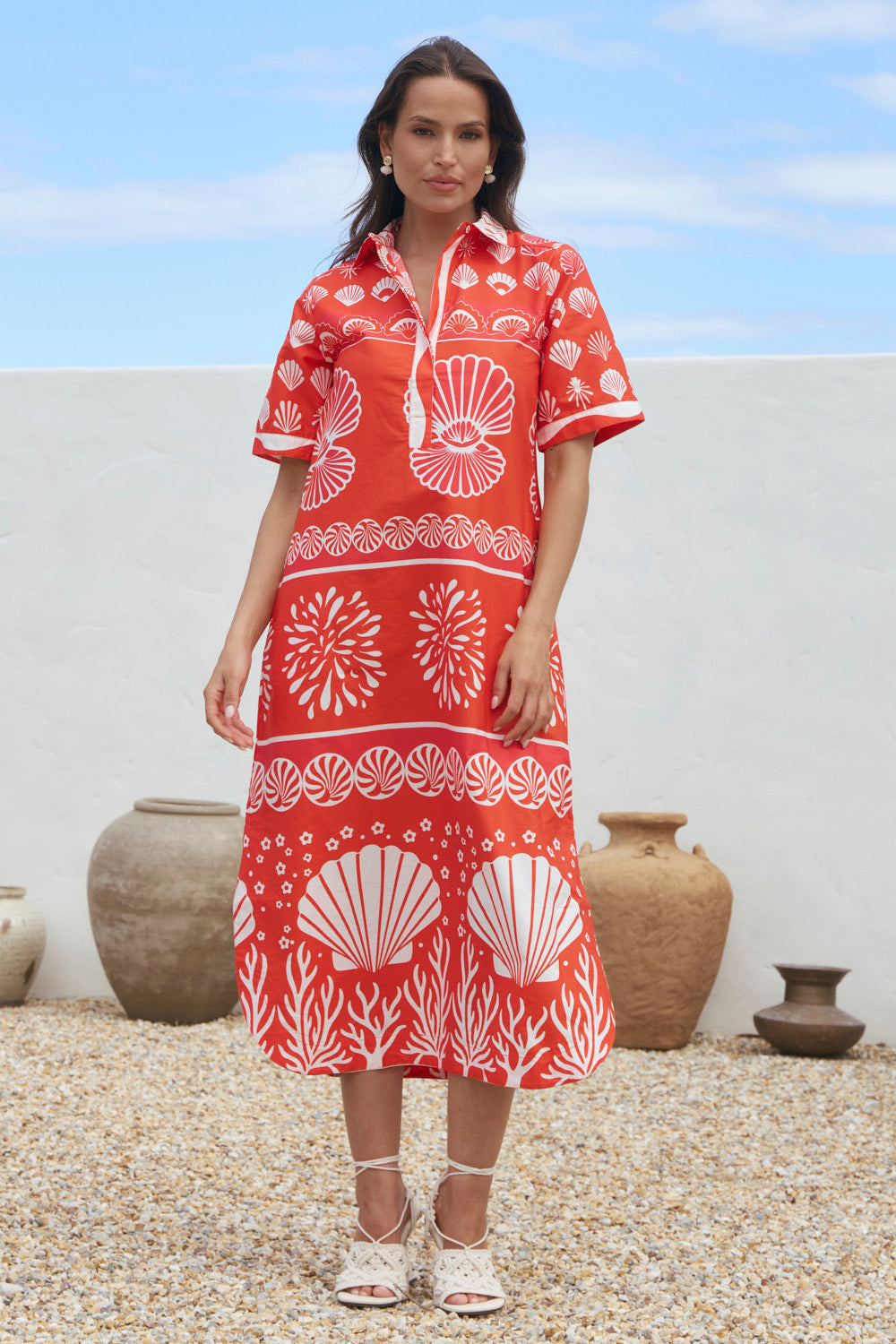 Ella Midi Dress in Shelly