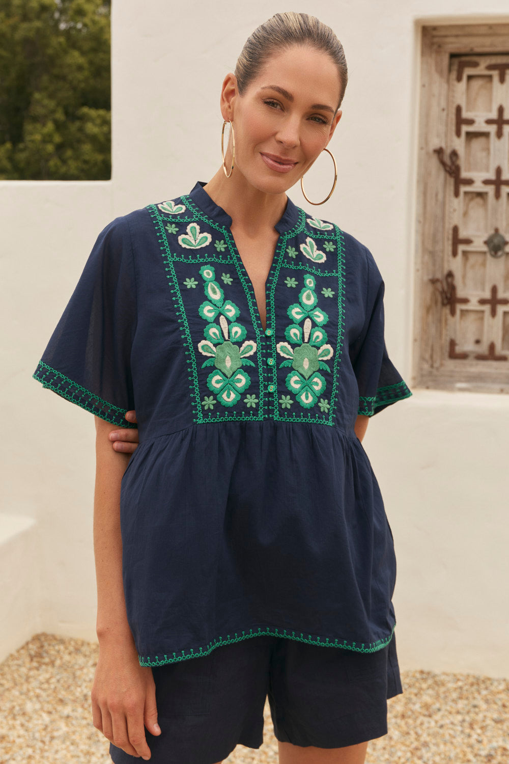 Elodie Flutter Sleeve Blouse in Samira