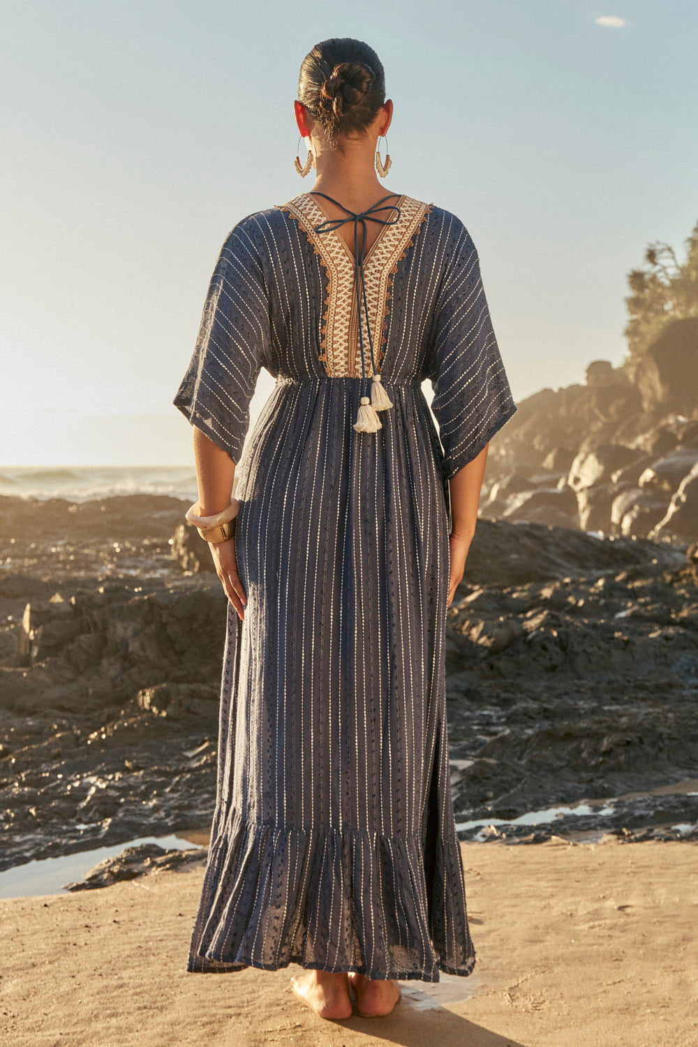 Emily V-Neck Dress in Cerulea