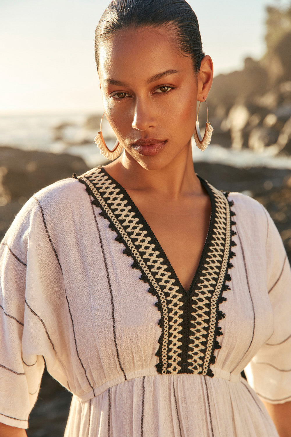 Emily V-Neck Dress in Mariner, Maxi Dress - Adrift Clothing