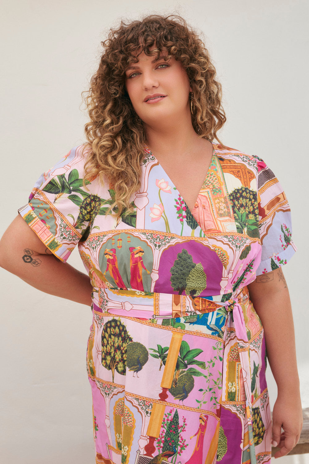 Everly Faux Wrap Dress in Padam Mosaic