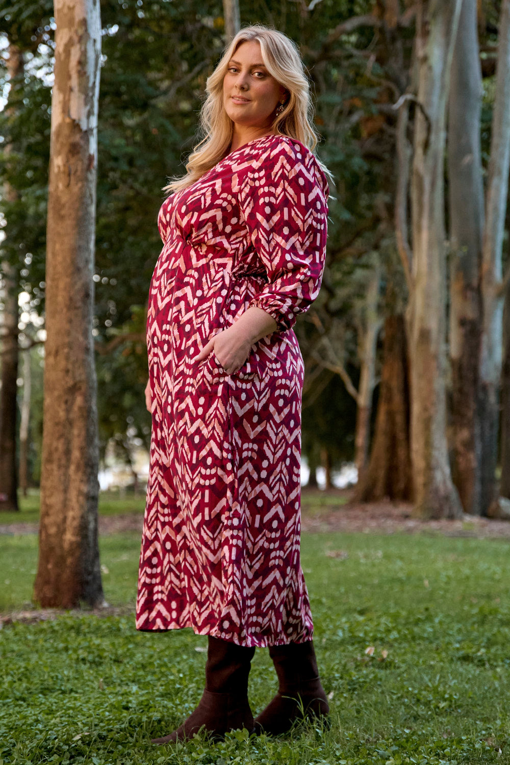 Farrah Midi Dress in Burning Man