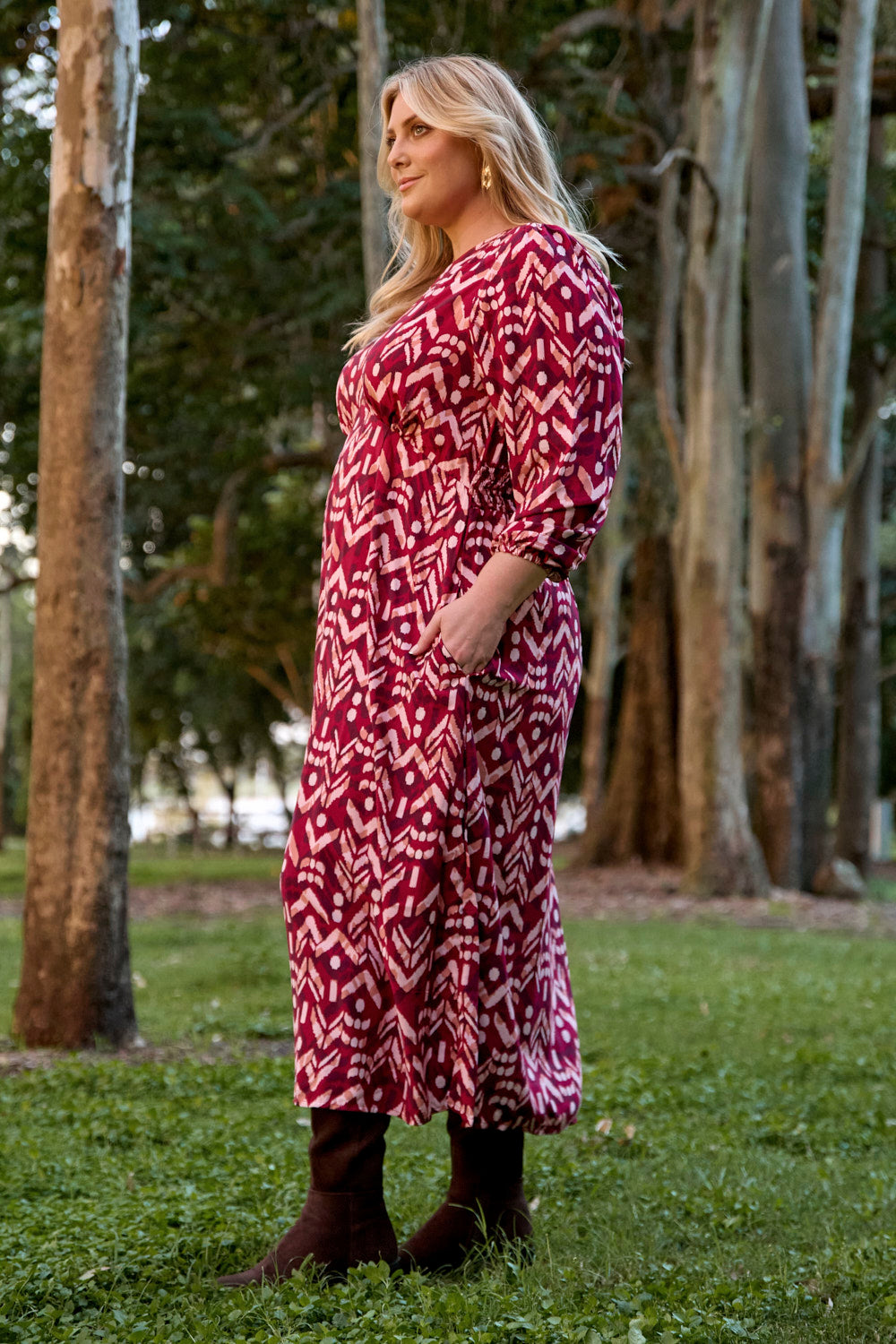 Farrah Midi Dress in Burning Man