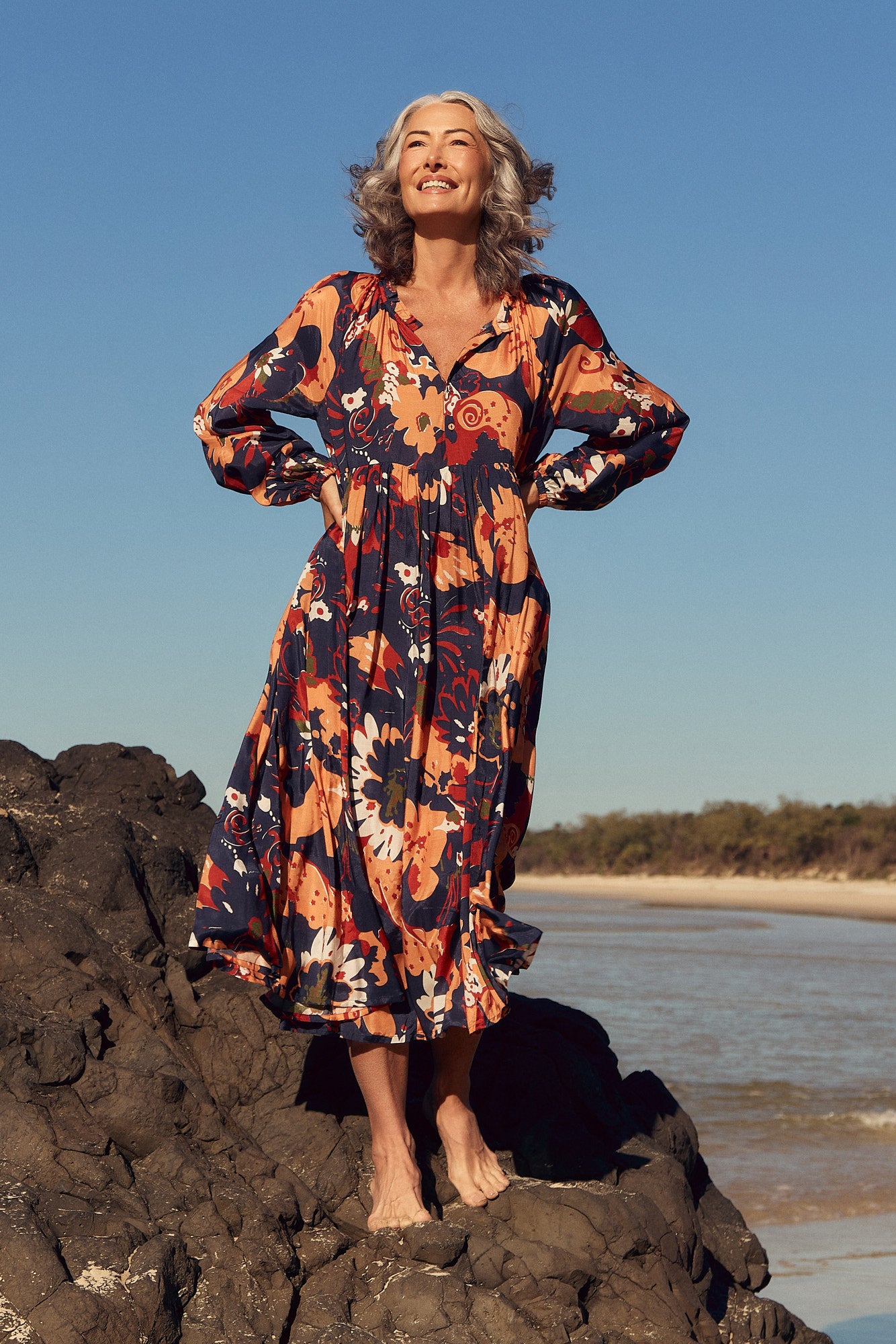 freya beach dress Cotton Silk Reversible in Wildwood Asos