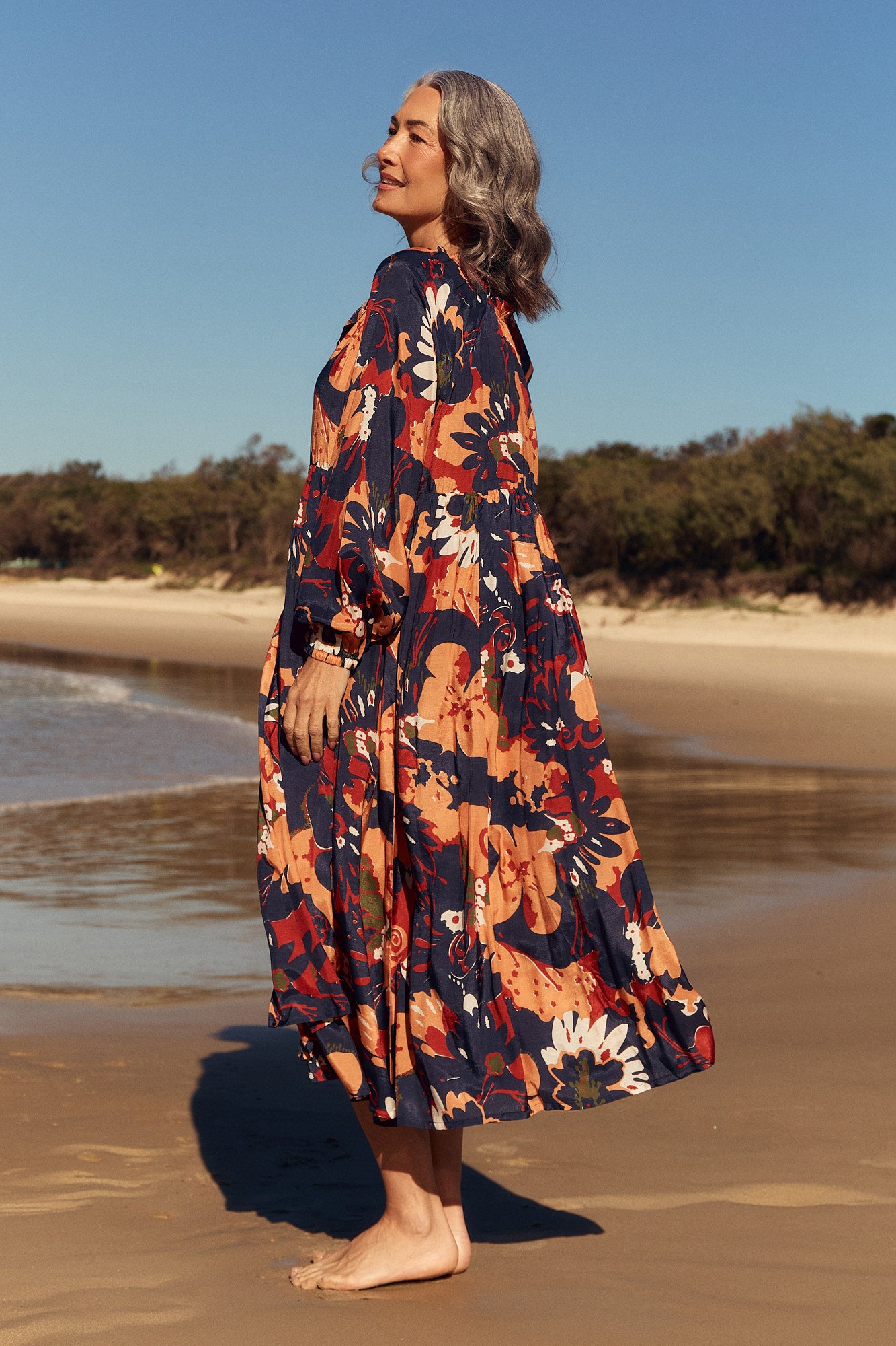Freya Cotton Silk Reversible Dress in Wildwood