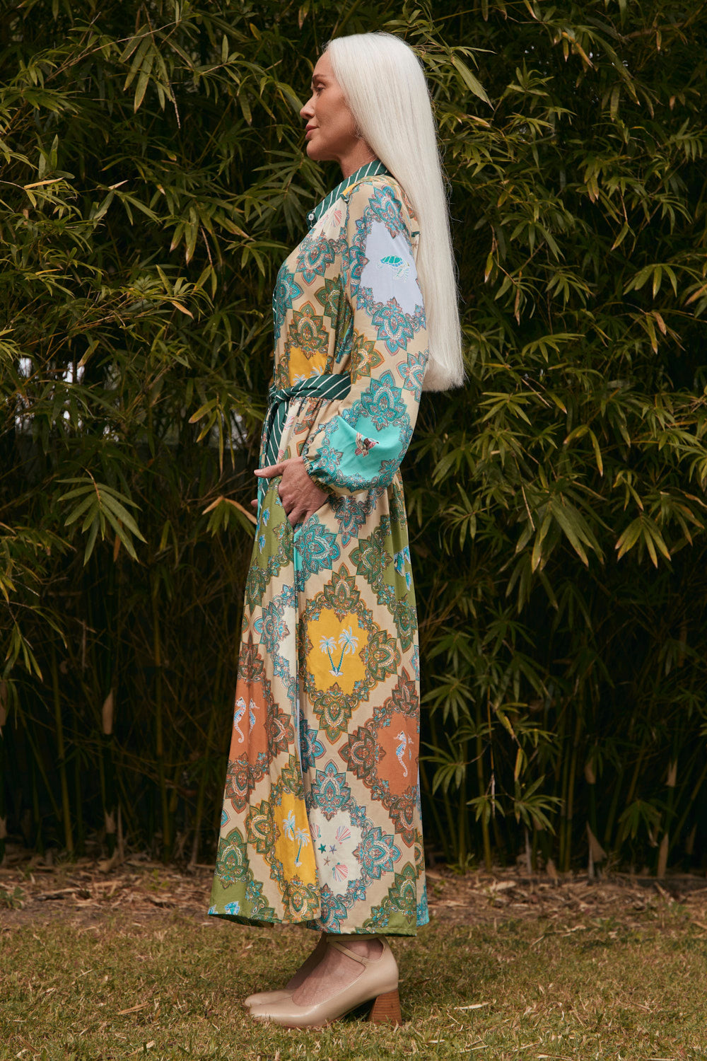 Ginette Billow Sleeve Dress in Odyssey