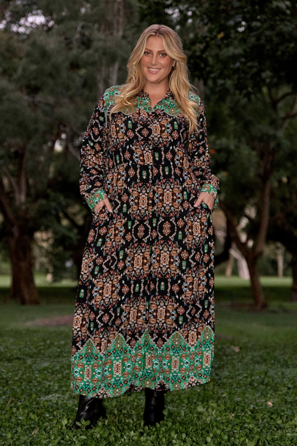 Gracie Long Sleeve Dress in Indah