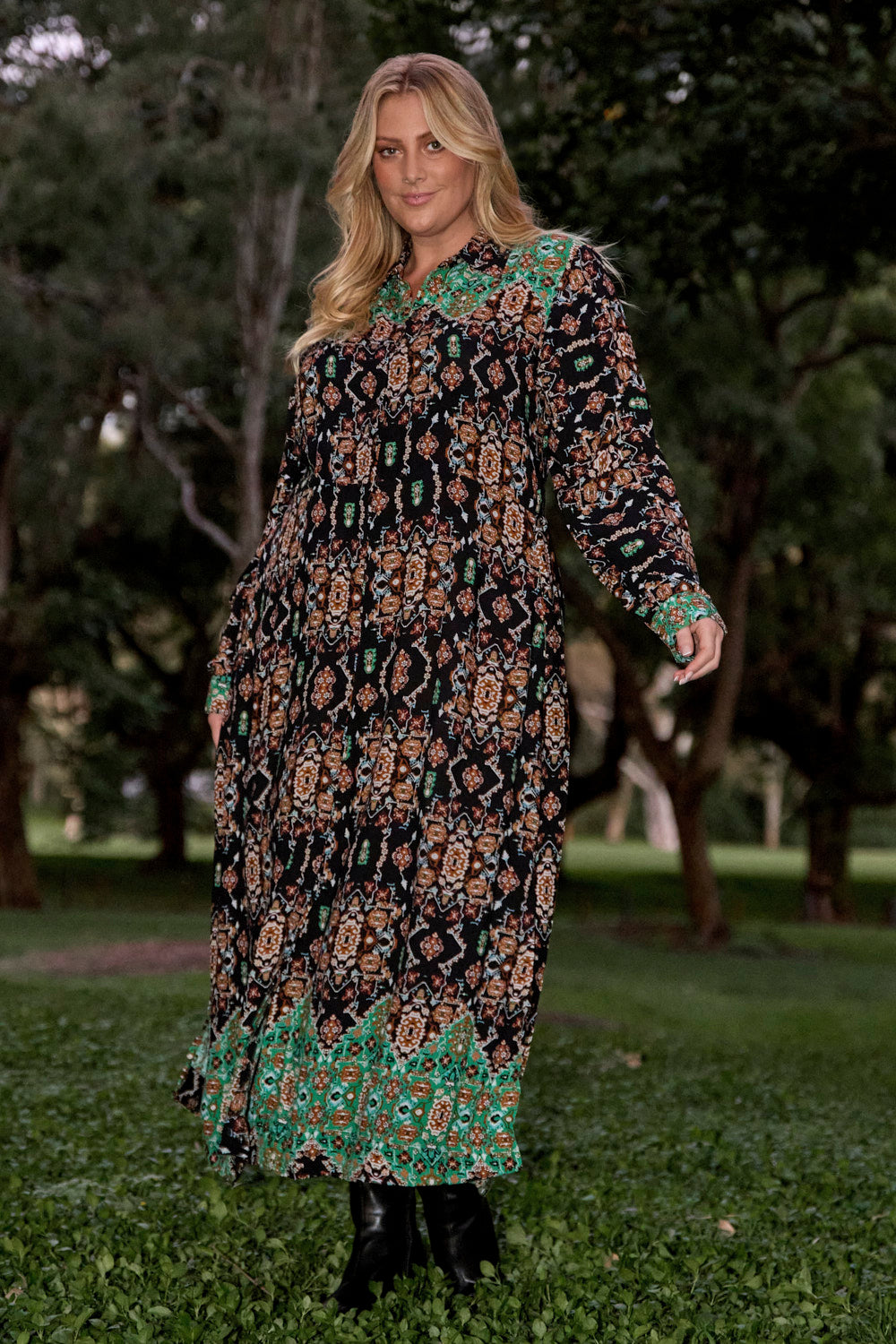 Gracie Long Sleeve Dress in Indah