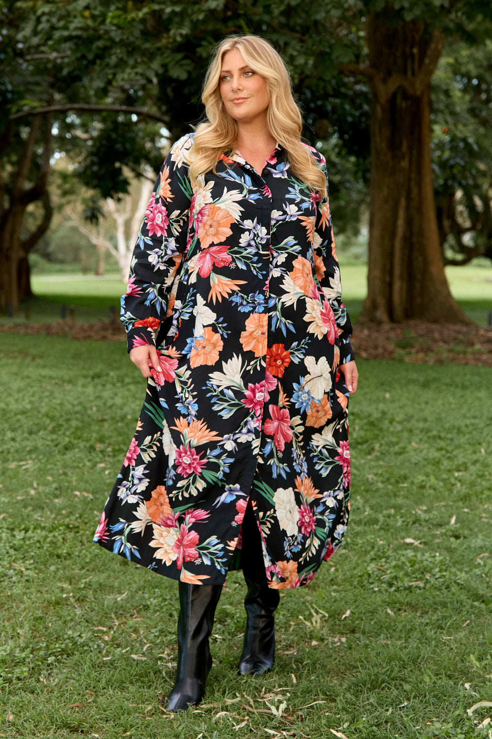 Gracie Shirt Dress in Ivy