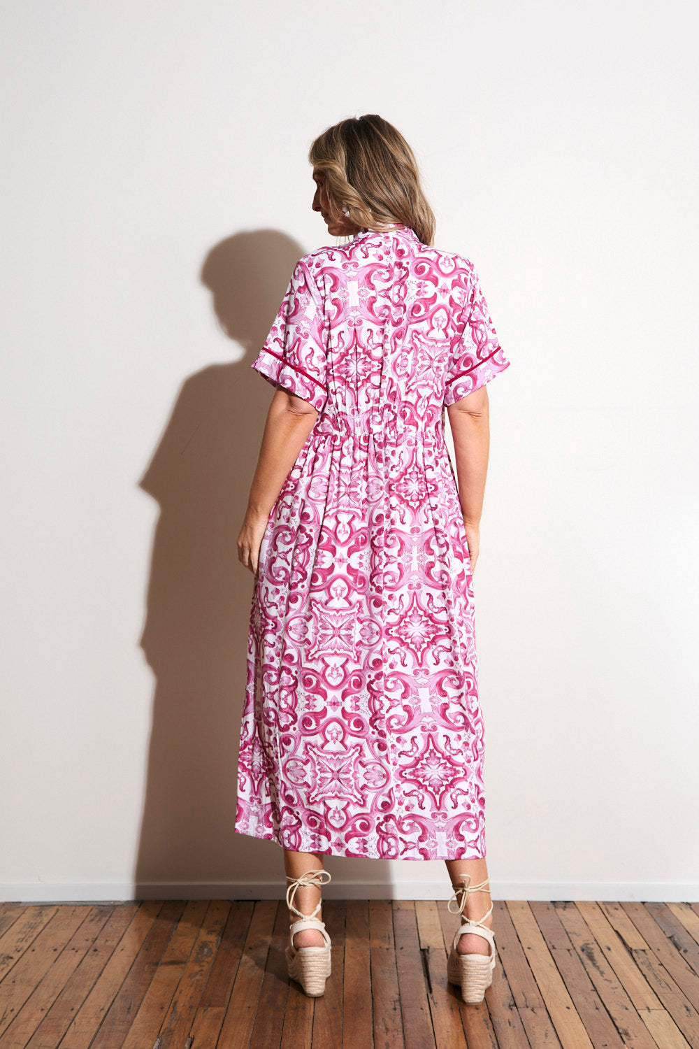 Gracie Shirt Dress in Mulberry Bijou