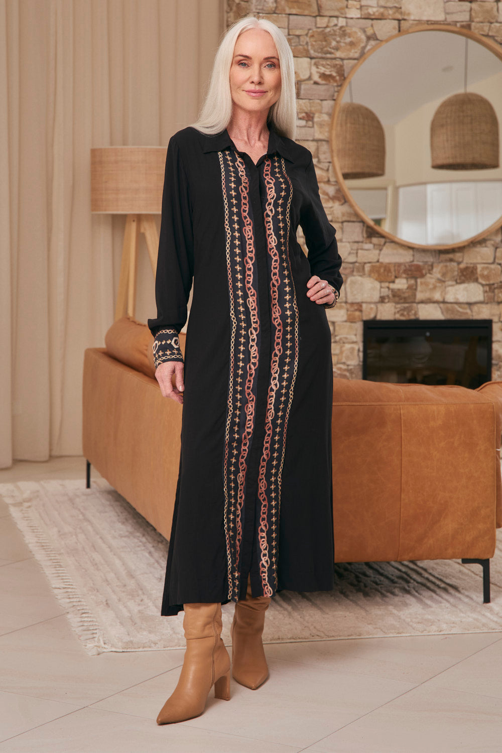 Gracie Tie Dress in Chain Reaction