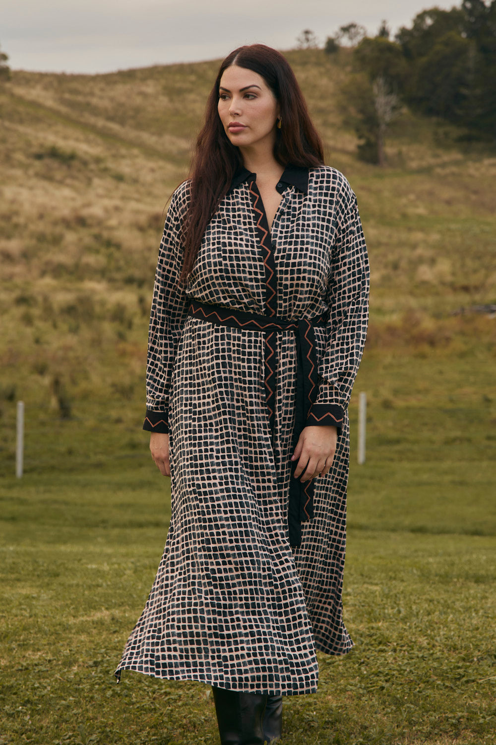 Gracie Tie Dress in Urban Rhythm