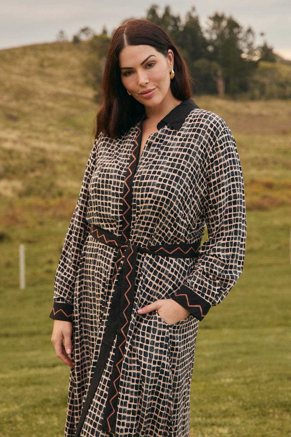 Gracie Tie Dress in Urban Rhythm