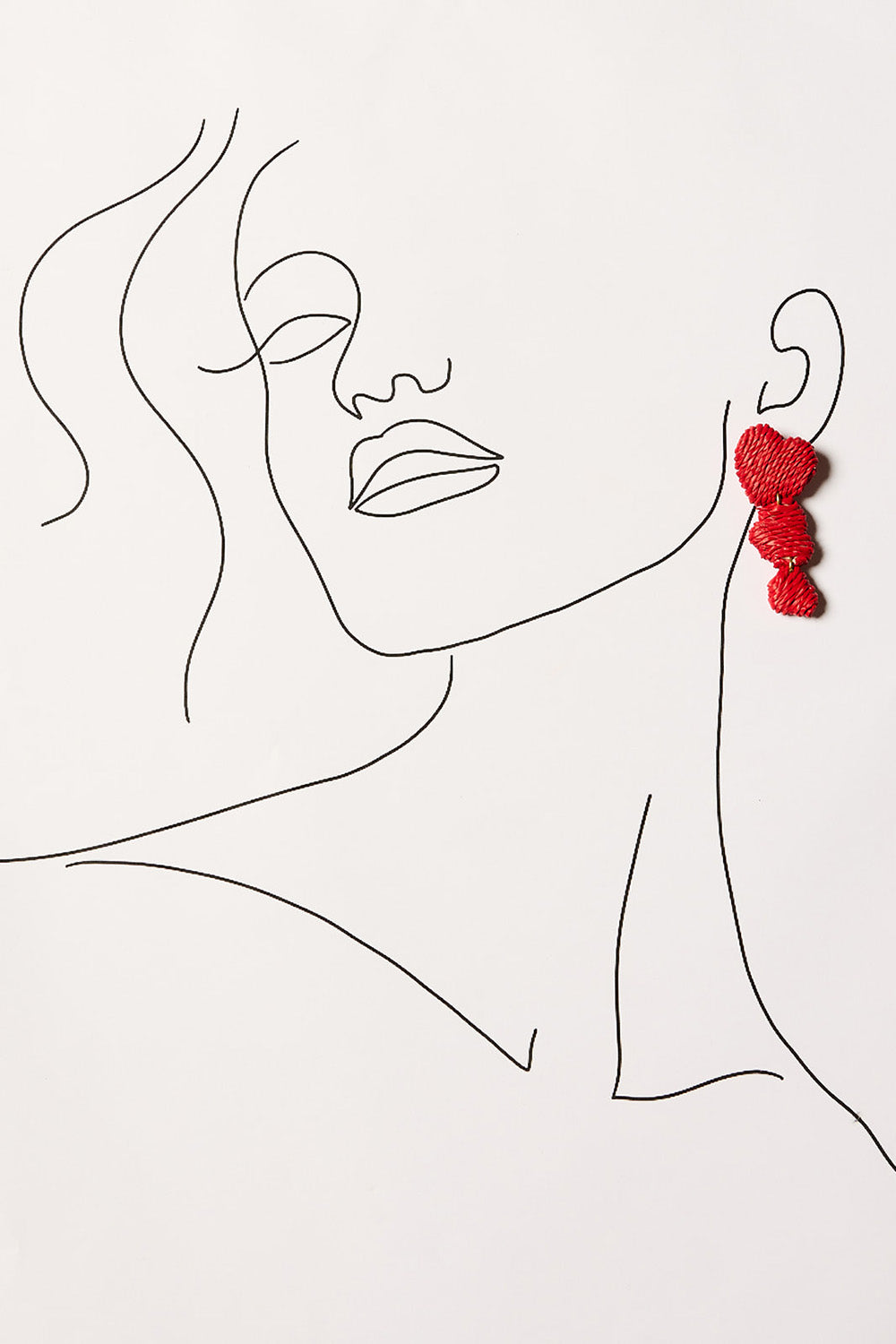 Graduating Heart Drop Earrings in Red