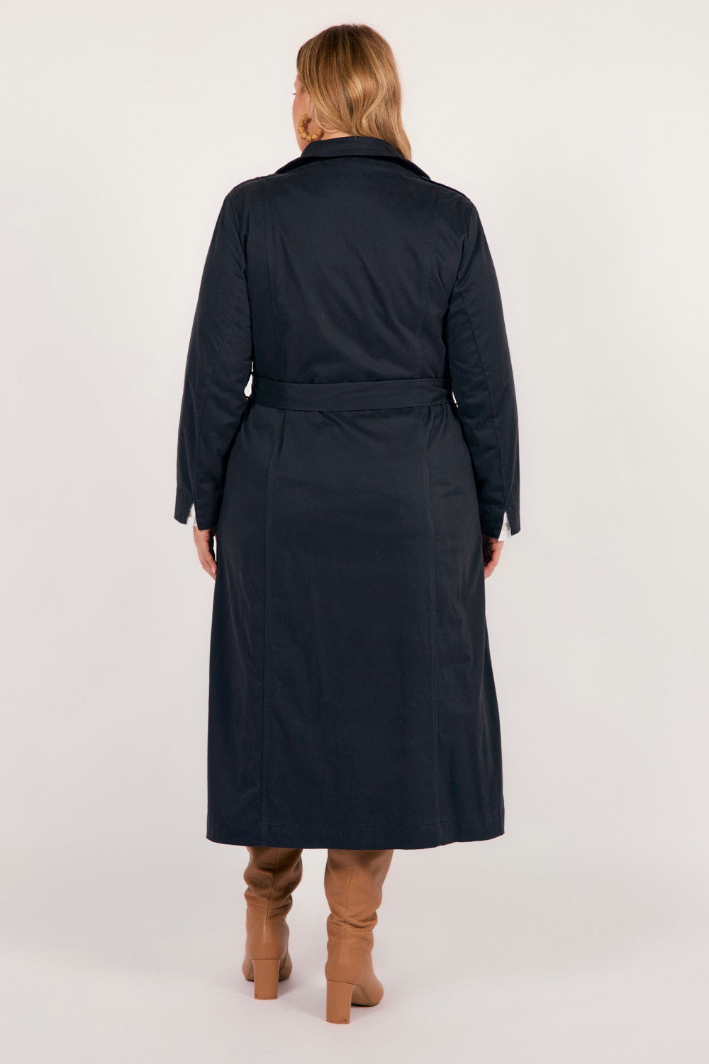 Hailey Trench Coat in Navy