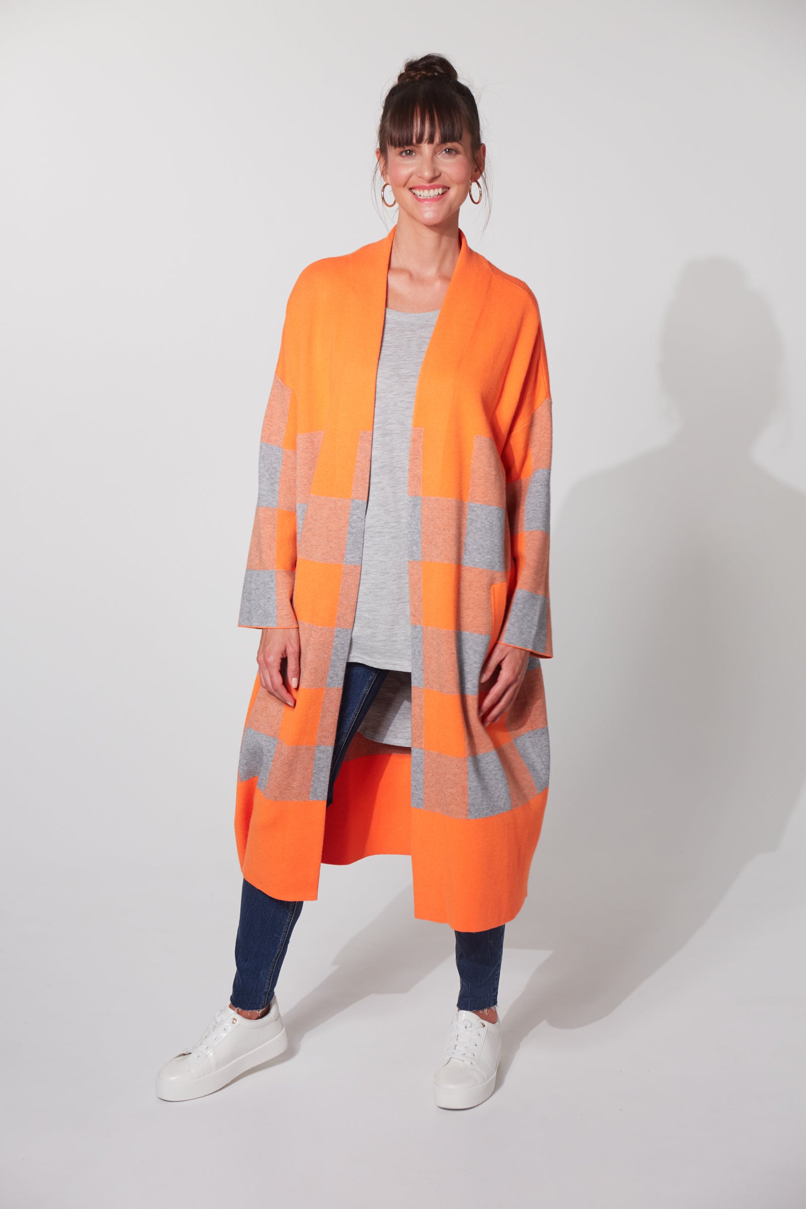 Harris One Size Cardigan in Sherbet Check