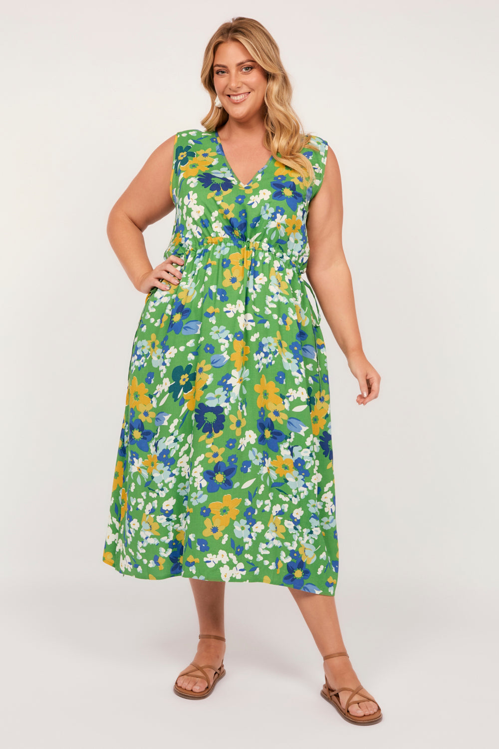 Ida Midi Dress in Spring Picnic