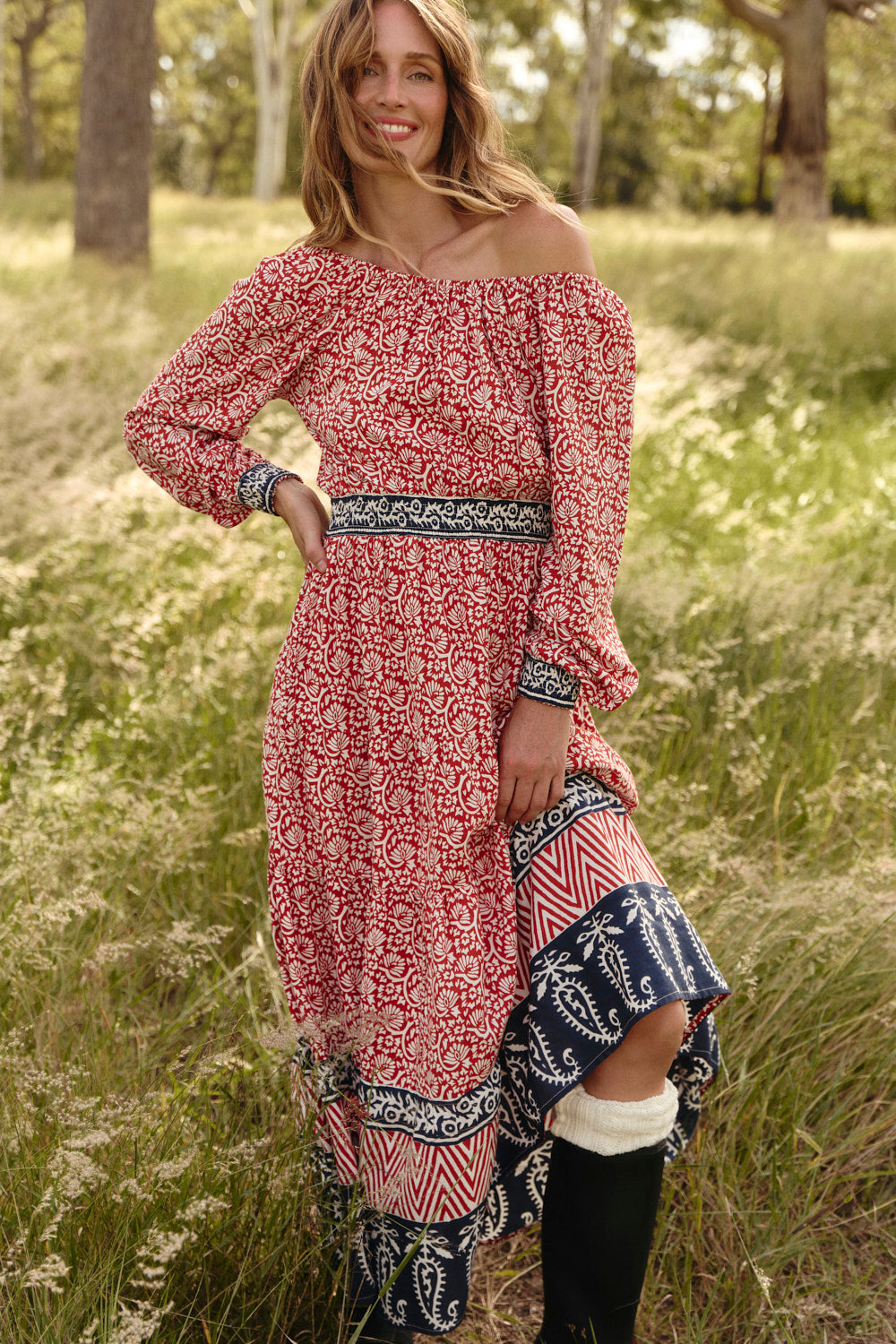 Isla Tiered Dress in Sundar Drift