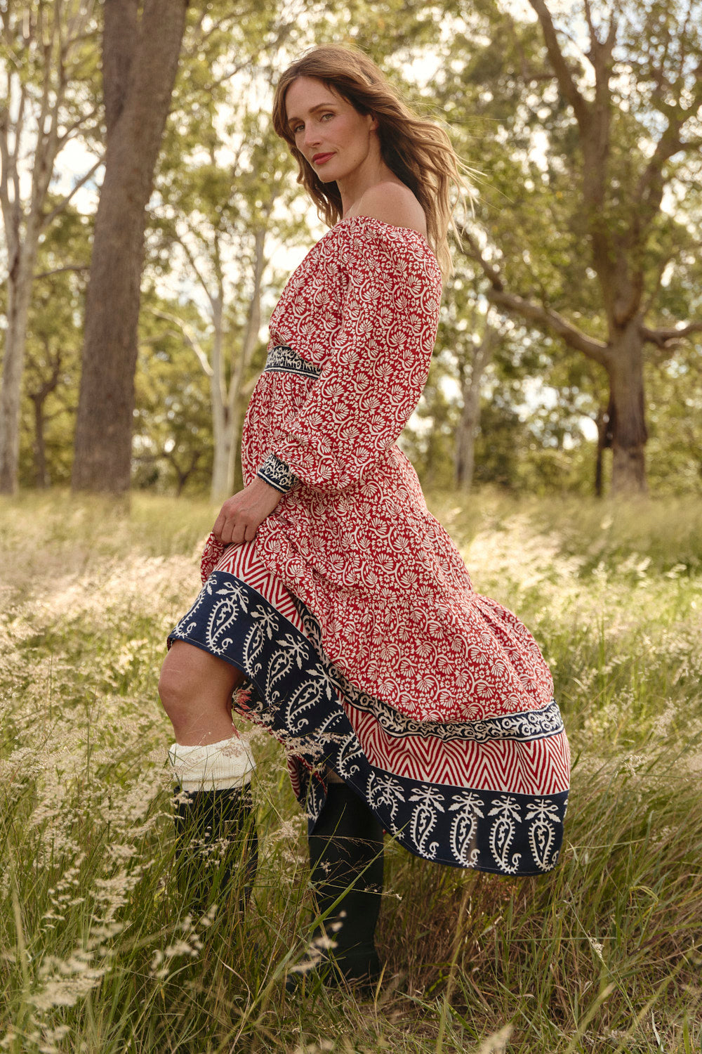 Isla Tiered Dress in Sundar Drift