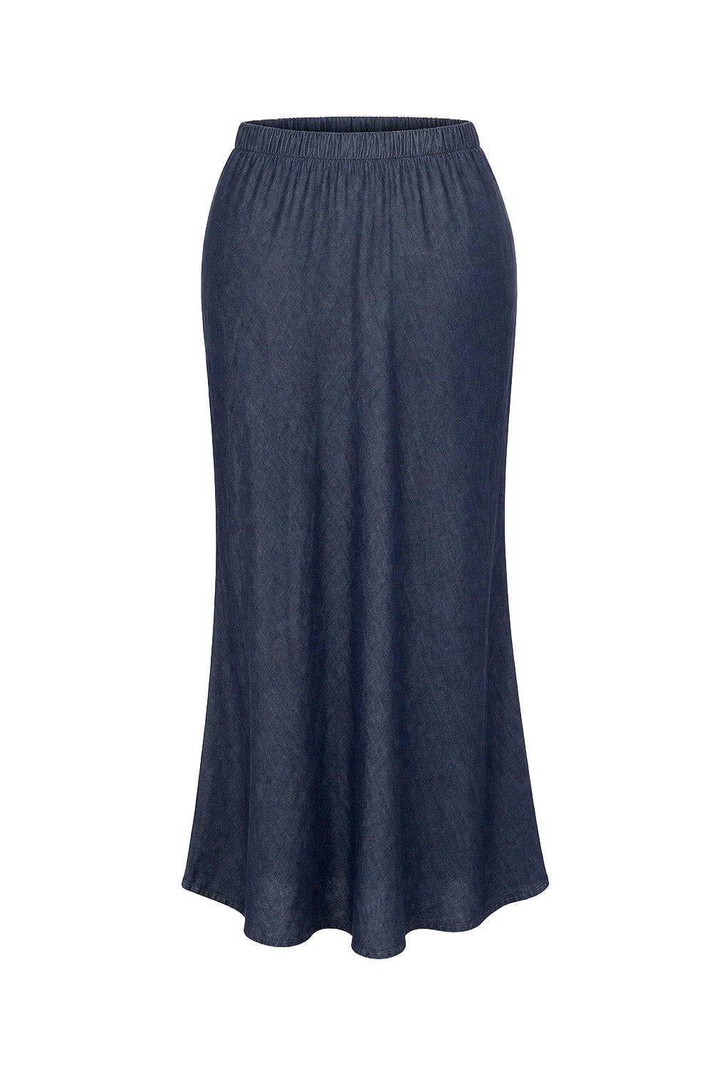 Katie Tencel Denim Bias Cut Skirt in Dark Wash