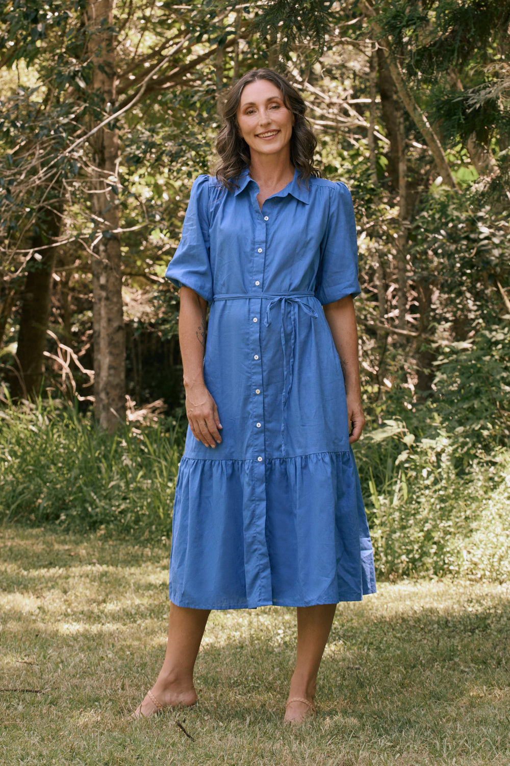 Kenny Collared Maxi Dress in Yale Blue