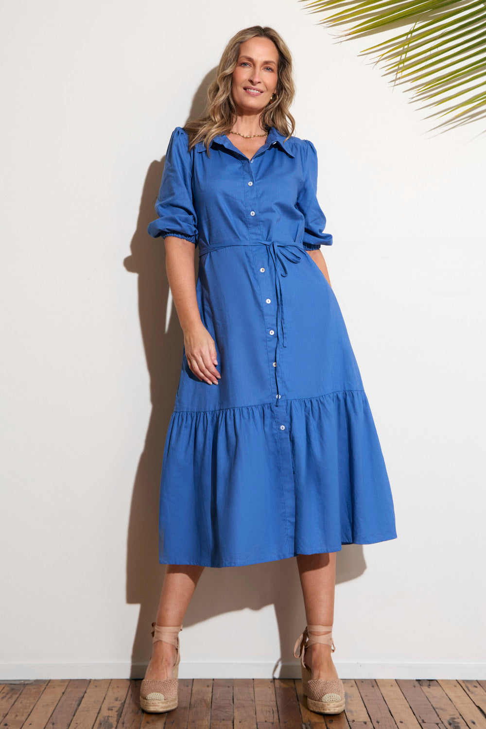 Kenny Collared Maxi Dress in Yale Blue