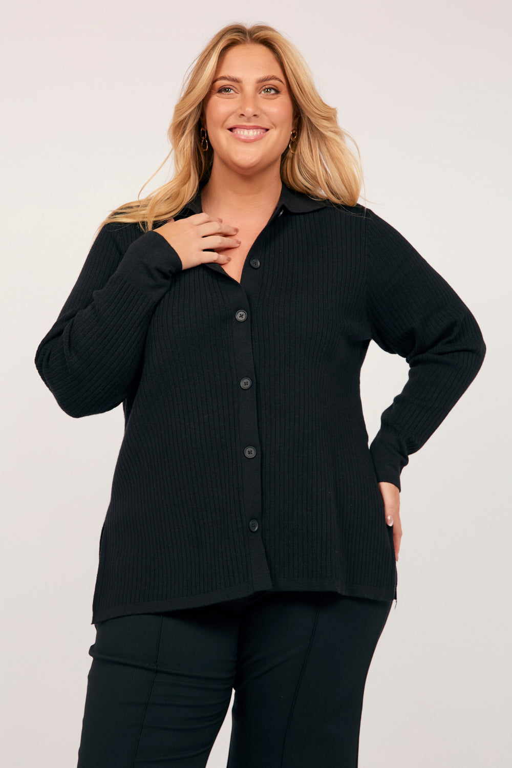 Knitted Cardigan in Black