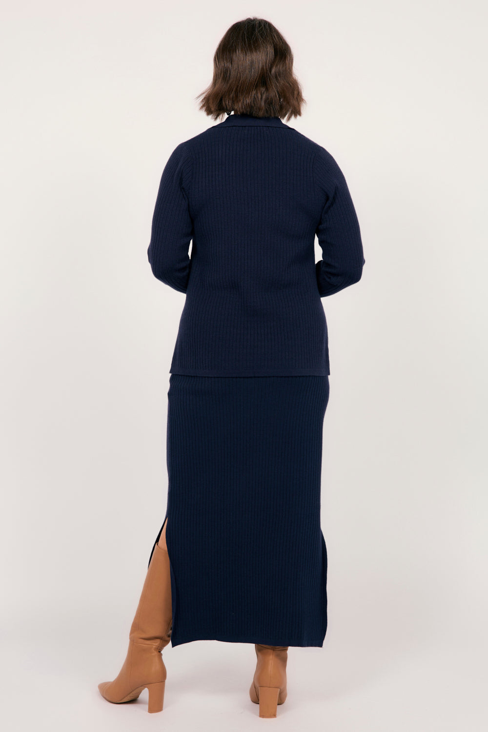 Knitted Cardigan in Navy