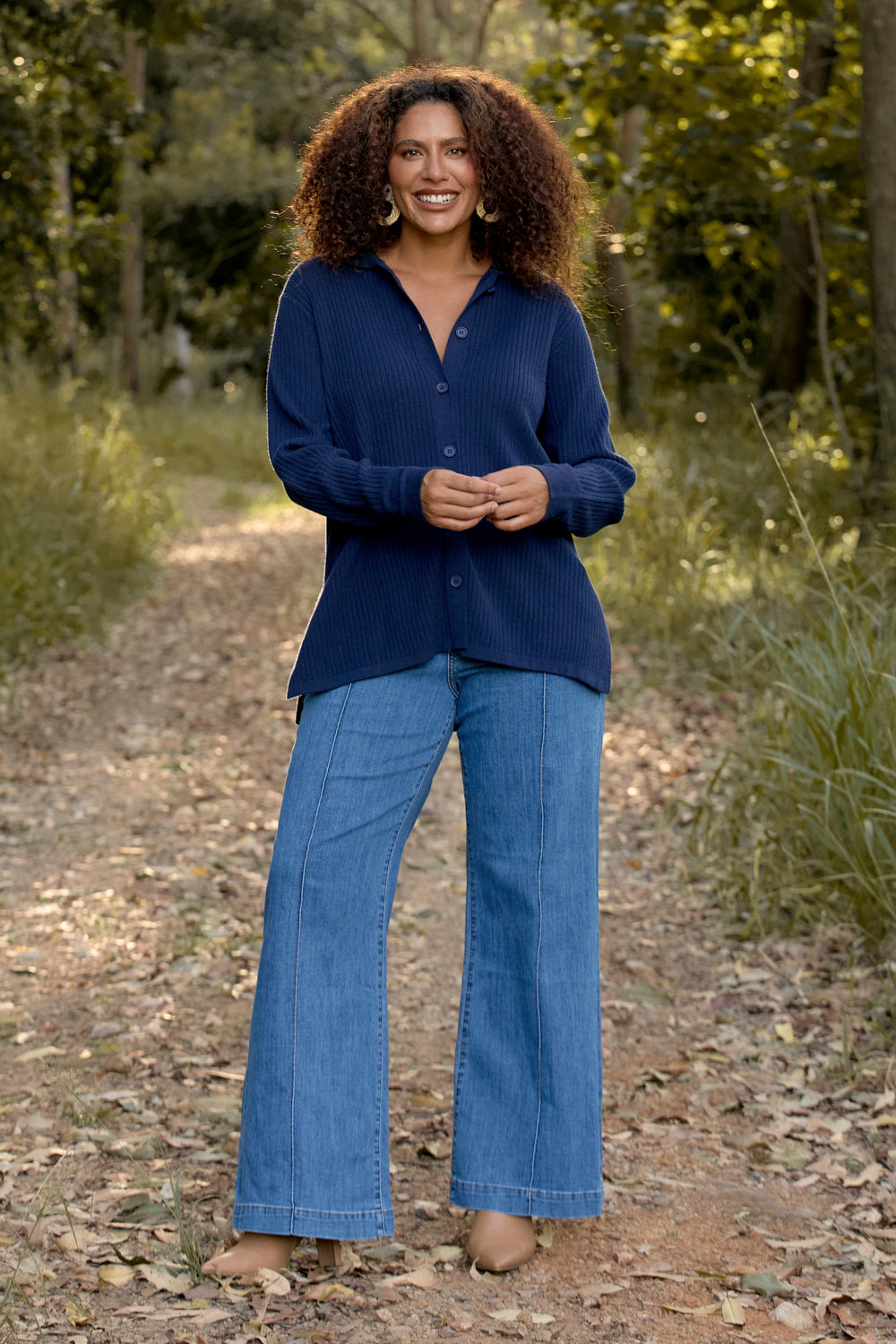 Knitted Cardigan in Navy