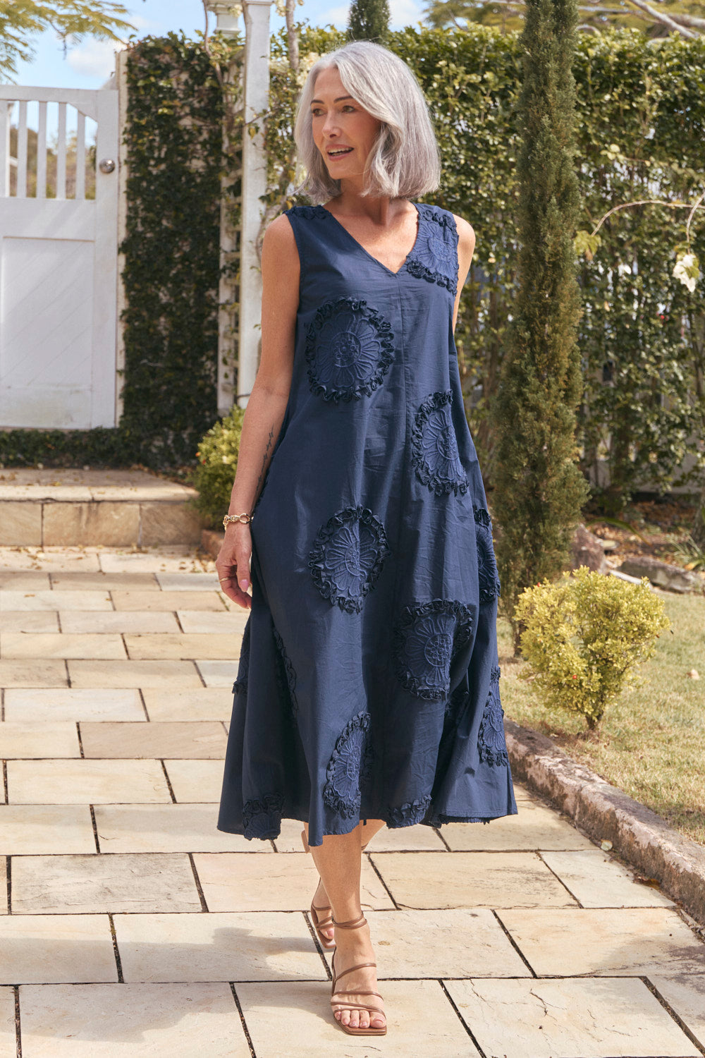 Suzie Reversible Swing Dress in Navy Manali