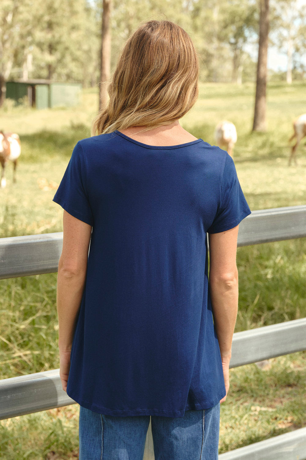 Swing Tee in Navy, Top - Adrift Clothing