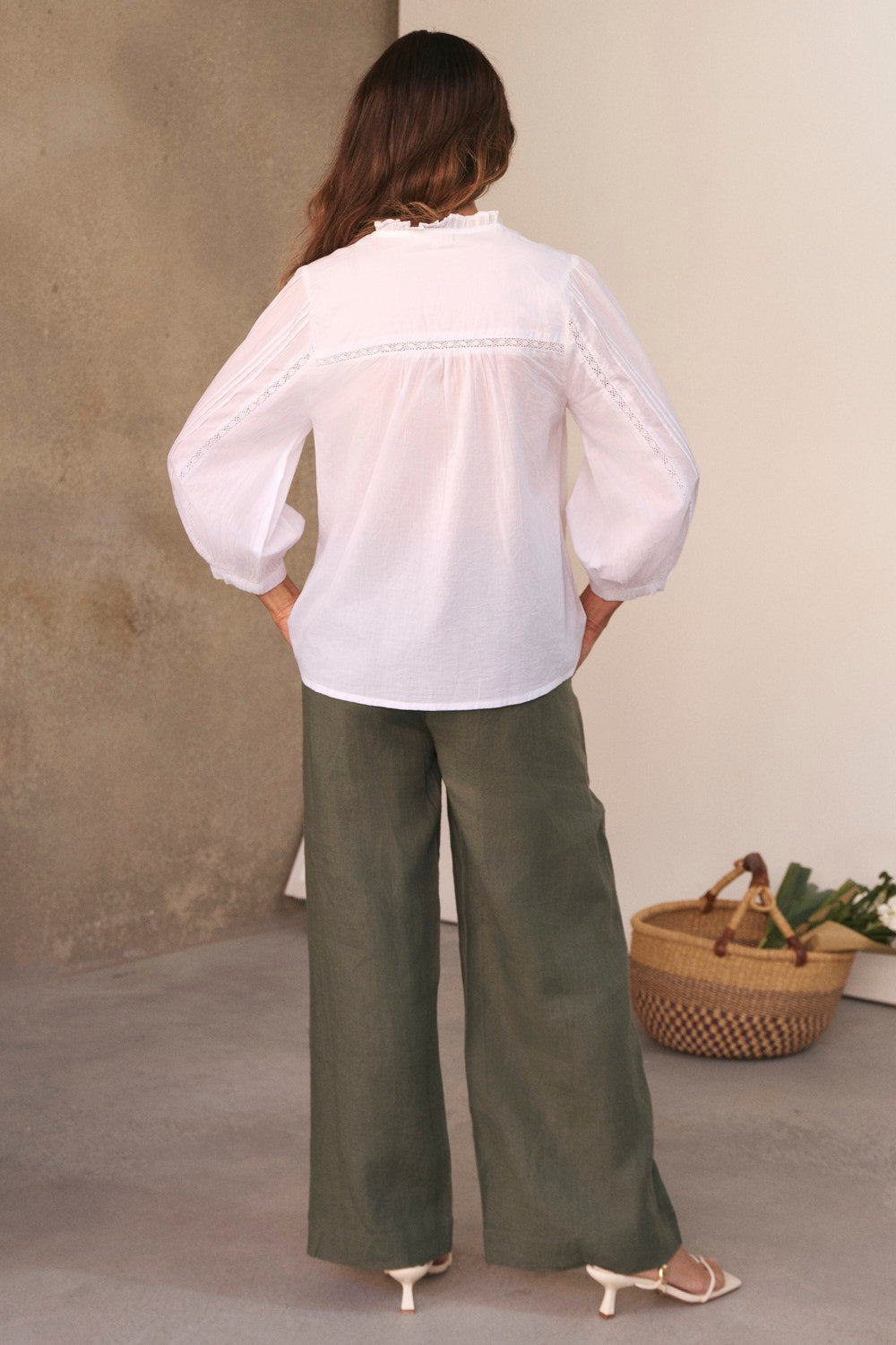 Harper Pintuck Blouse in Lyric