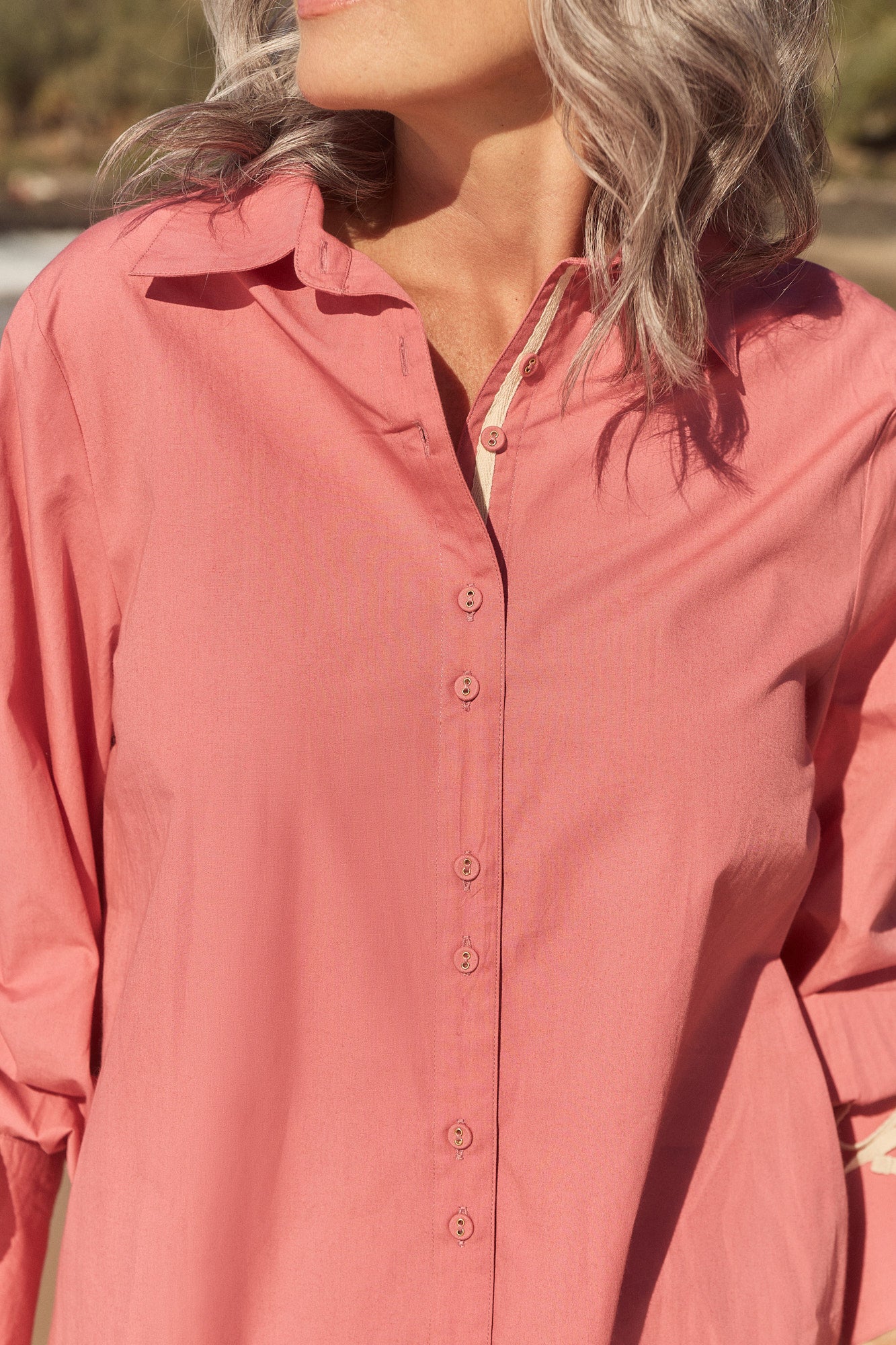 Andie Drawstring Shirt in Vintage Rose