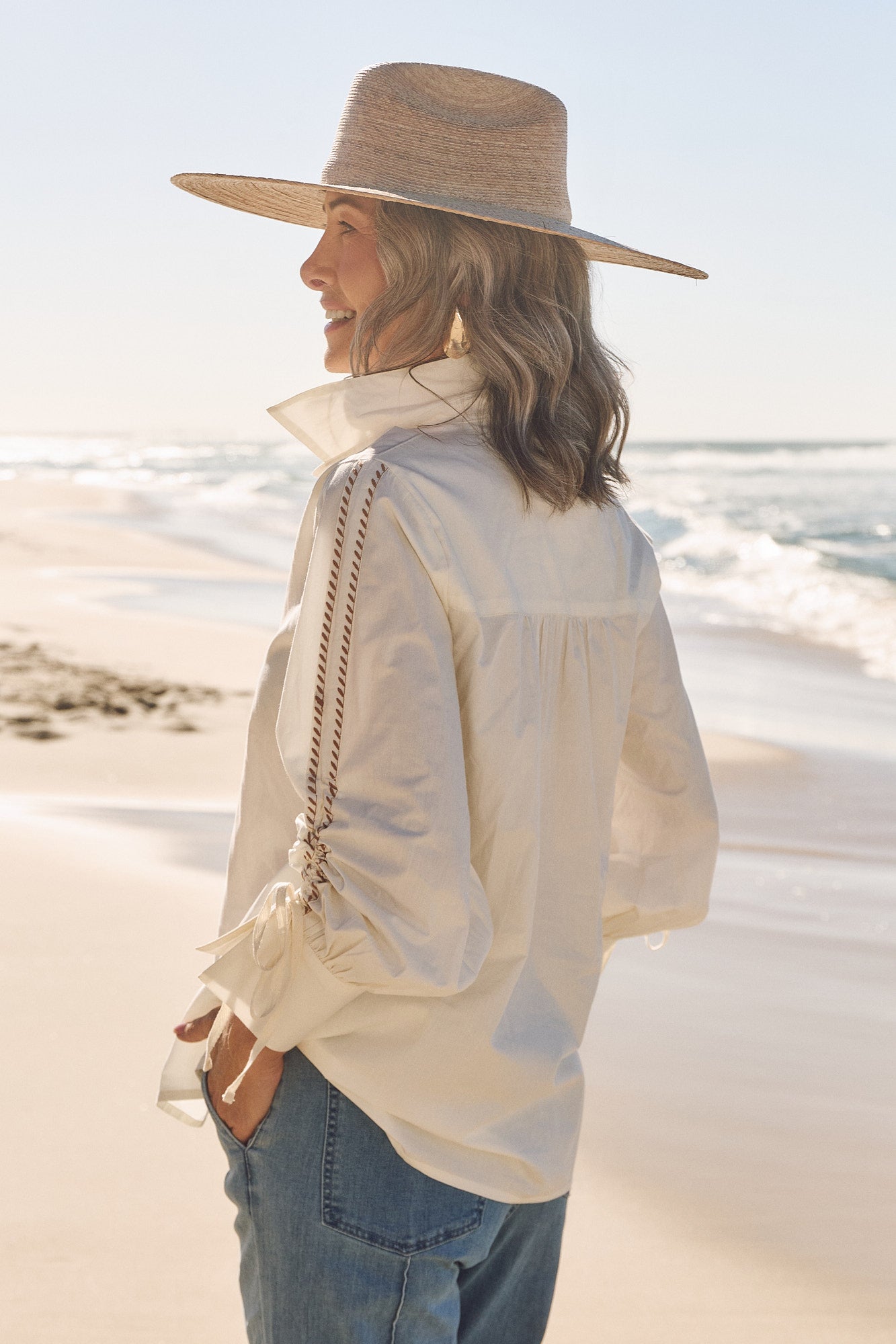 Andie Drawstring Shirt in Natural