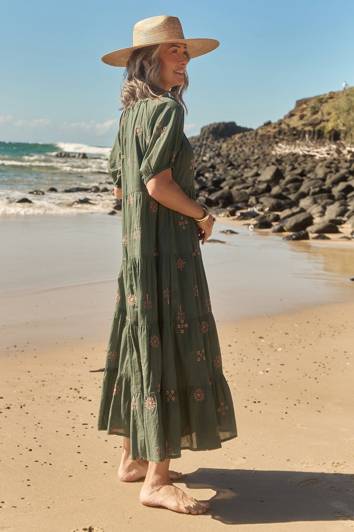 Layla Tiered Dress in Amaranth