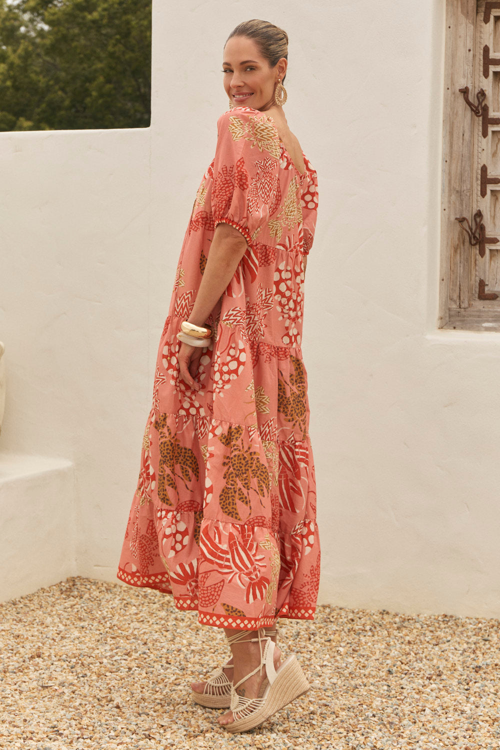 Layla Tiered Dress in Rock Lobster