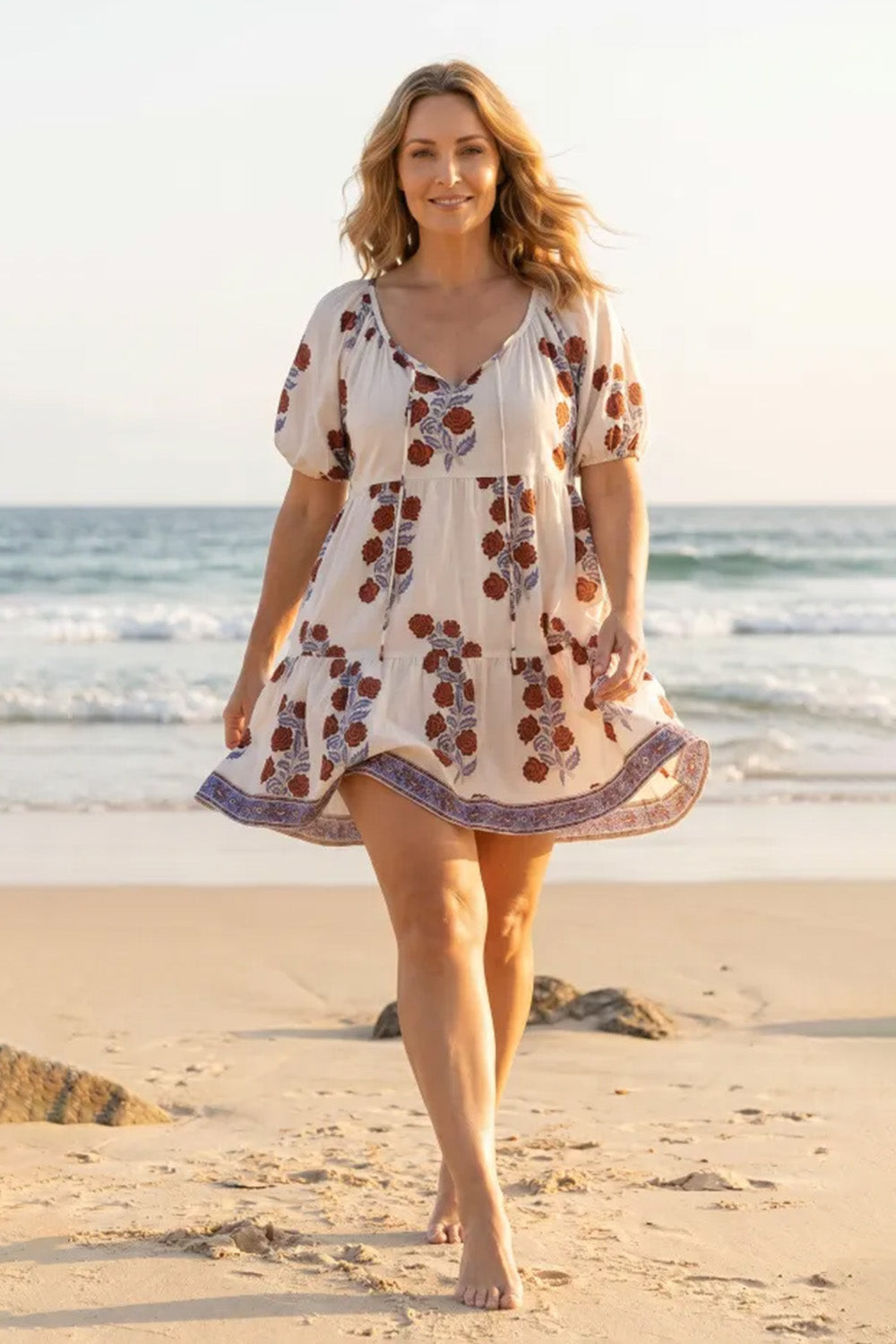 Layla Short Tiered Dress in Wildflower