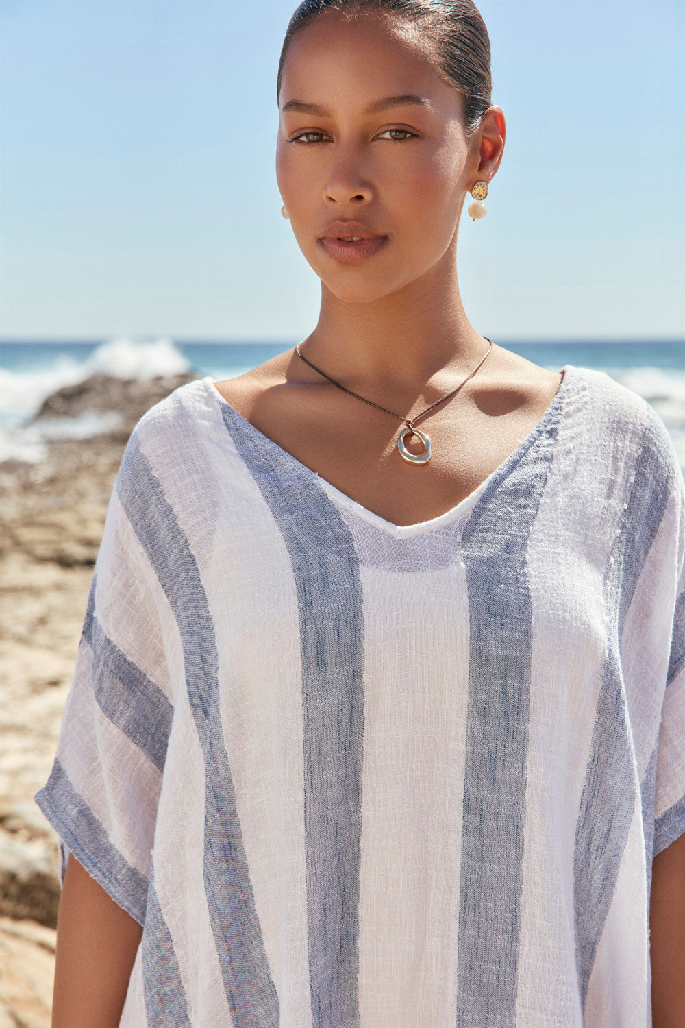 Leilani Kaftan in Blue Stripe