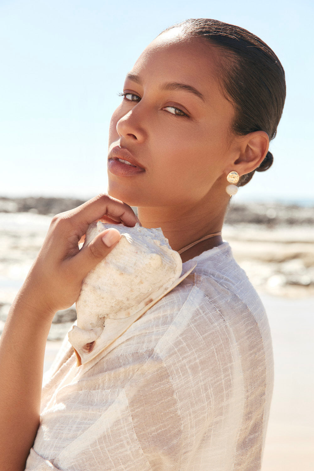 Leilani Kaftan in Natural Stripe