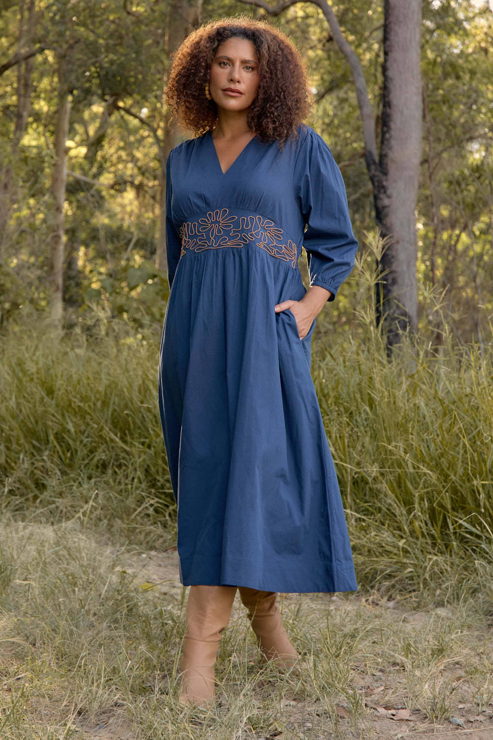 Lisa Embroidered Dress in Dorie